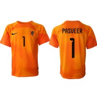Niederlande Remko Pasveer #1 Torwart Fußballbekleidung Auswärtstrikot WM 2022 Kurzarm